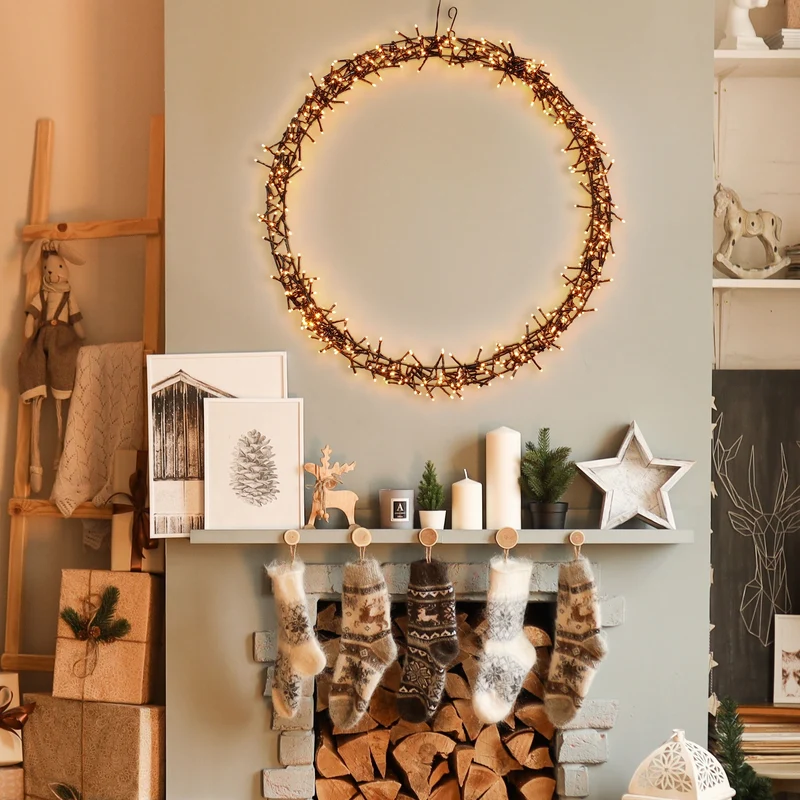 Lichterkranz für Weihnachten Ø58cm Warmweiß 500 LEDs IP44 Innen/Außen