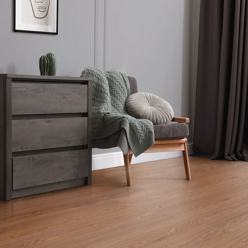 Deluxe PVC Klebevinylboden für 2,23 m² Roteiche Braun 2 mm dick ML-Design