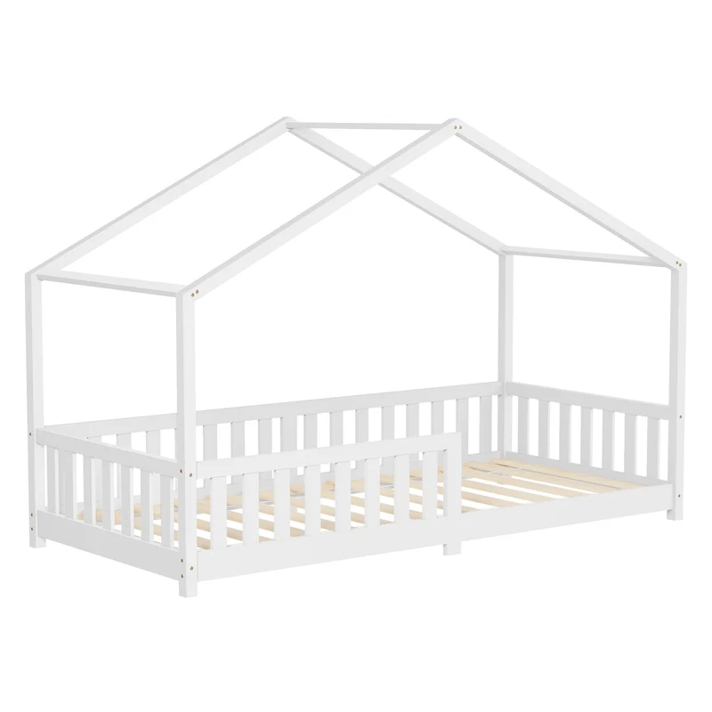 ML-Design | Kinderbett Haus aus Kiefernholz mit Lattenrost & Rausfallschutz