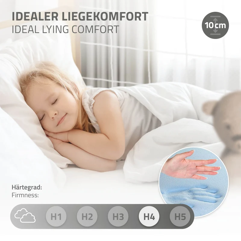 ML-Design | Kinderbett Fußballtor mit Matratze H:10cm, 80x160 cm aus massivem Kiefernholz Holzbett mit Lattenrost & Tornetz Handballtor