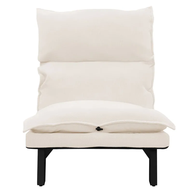 ML-Design | Bodenstuhl gepolstert mit verstellbarer Rückenlehne und robustes Stahlgestell, 73x59x73,5 cm, Leinenbezug Bodensessel