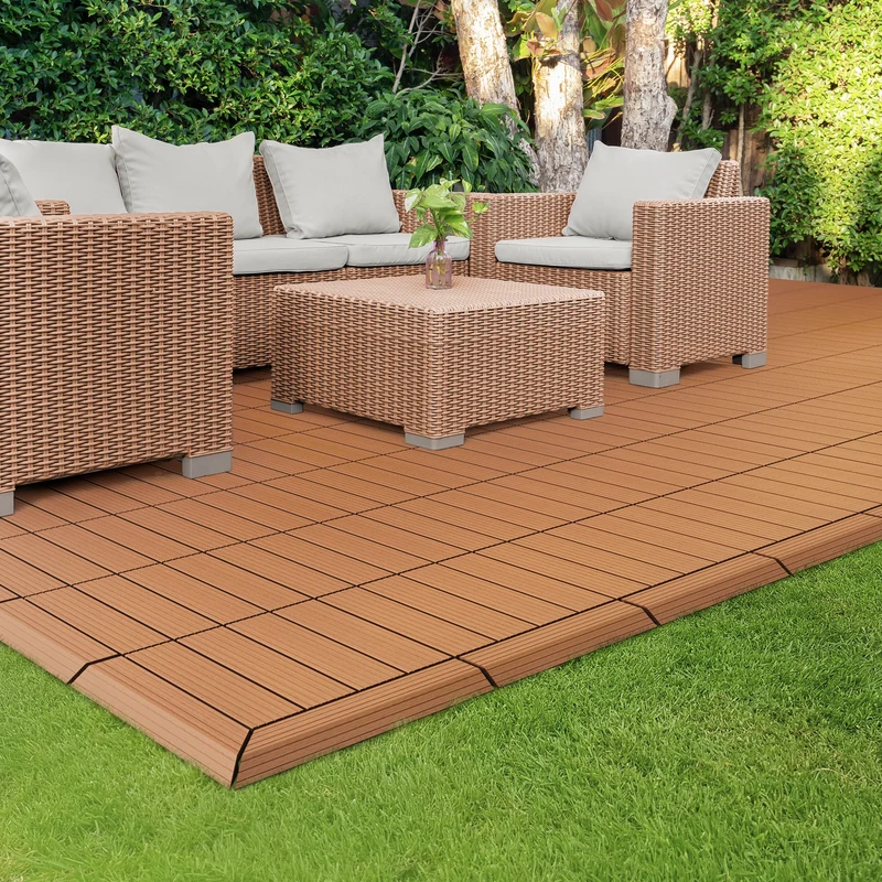 ML-Design | WPC Abschlussleiste mit Klicksystem & Drainage für WPC Bodenfliese, Ecke / Gerade