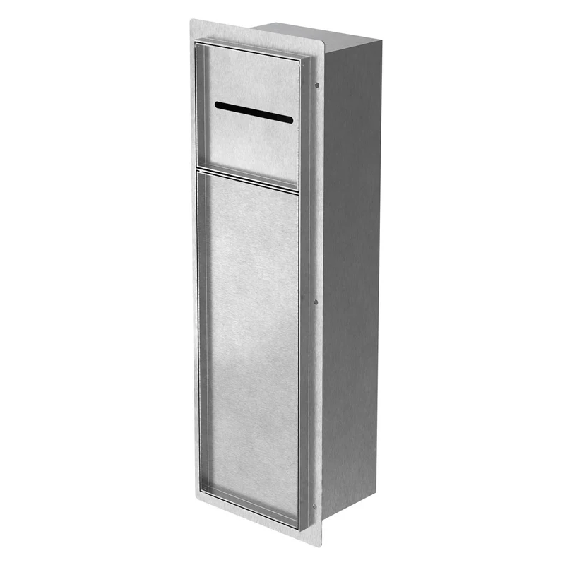 LuxeBath | Unterputz-Schrankmodul befliesbar mit Klappe 60x20x14cm, aus Edelstahl, WC Wandnische, Einbauschrank
