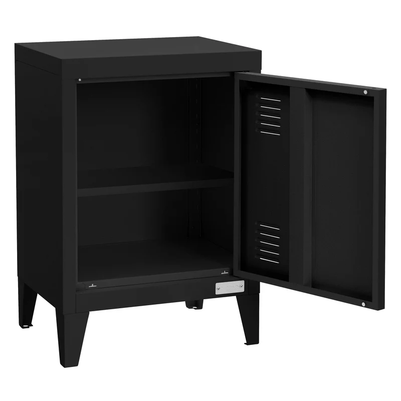 ML-Design | Nachttisch mit verstellbarer Regalboden, 40x30x58 cm, aus Stahl, Nachtkommode Nachtschrank Metallschrank