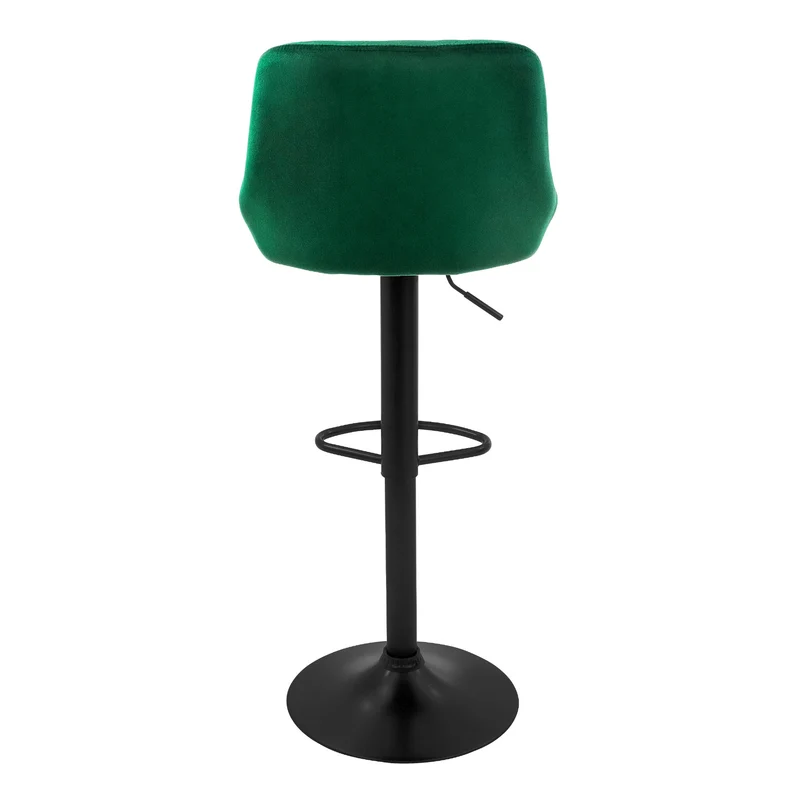 Barhocker 2er Set Grün Samtbezug mit Rückenlehne und Fußstütze höhenverstellbar 62-82cm ML-Design