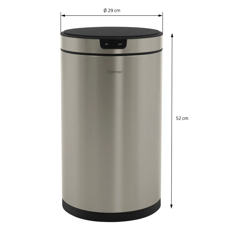 ML-Design | Mülleimer mit Sensor, Automatisches Öffnen & Schließen, 30/40L rund aus Edelstahl, Abfalleimer für Küche und Büro
