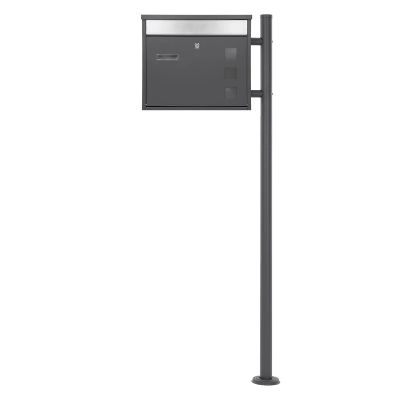 ML-DESIGN | Standbriefkasten freistehend in verschiedenen Designs 120 cm hoch Edelstahl Standfuß in Anthrazit