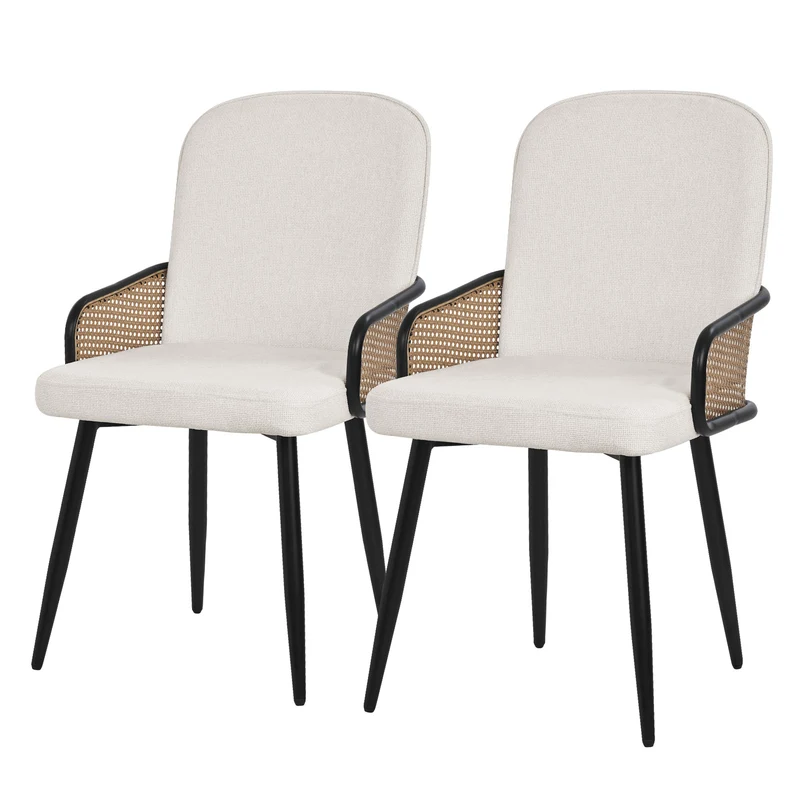 ML-Design | Esszimmerstuhl Set mit Metallbeinen Rücken- & Armlehne 51x91x61 cm, bis 120 kg, Küchenstuhl Wohnzimmerstuhl Polsterstuhl