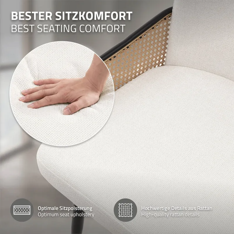 ML-Design | Esszimmerstuhl Set mit Metallbeinen Rücken- & Armlehne 51x91x61 cm, bis 120 kg, Küchenstuhl Wohnzimmerstuhl Polsterstuhl