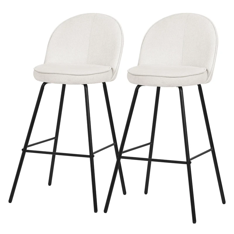 ML-Design | Barhocker Set mit Rückenlehne und Fußstütze, 52x102x50 cm, bis 120 kg, Tresenhocker Bistrohocker Thekenhocker