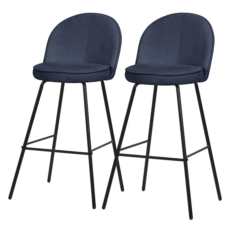 ML-Design | Barhocker Set mit Rückenlehne und Fußstütze, 52x102x50 cm, bis 120 kg, Tresenhocker Bistrohocker Thekenhocker