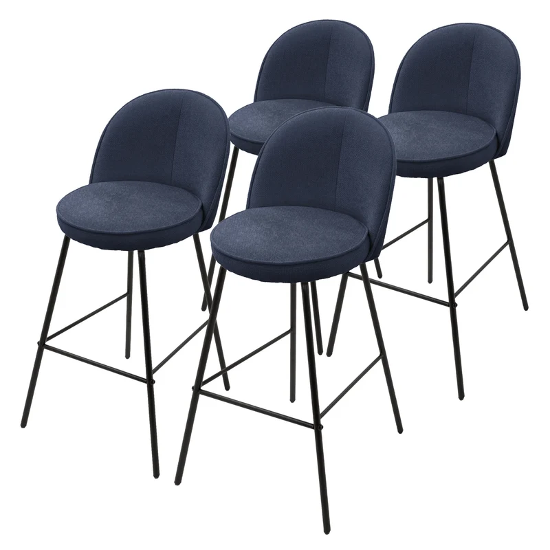 ML-Design | Barhocker Set mit Rückenlehne und Fußstütze, 52x102x50 cm, bis 120 kg, Tresenhocker Bistrohocker Thekenhocker