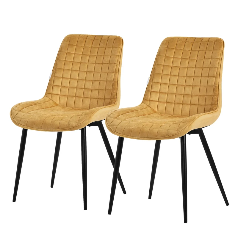 Esszimmerstuhl Set mit Rückenlehne Waffel Steppung ML-Design