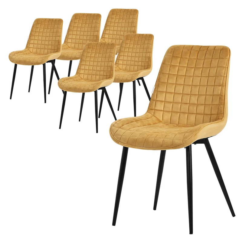 Esszimmerstuhl Set mit Rückenlehne Waffel Steppung ML-Design