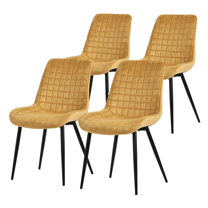 Esszimmerstuhl Set mit Rückenlehne Waffel Steppung ML-Design