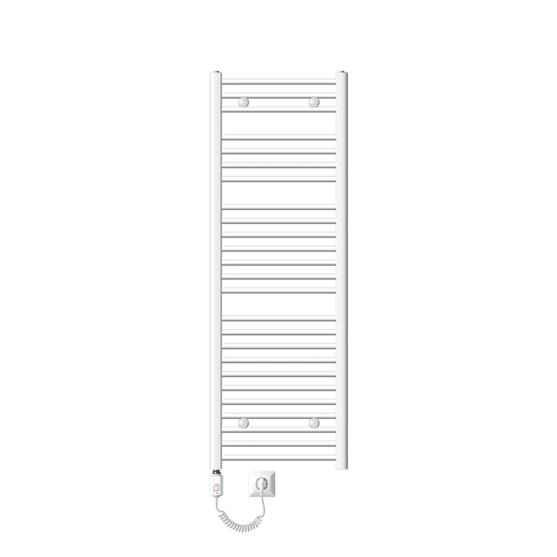 Elektrischer Badheizkörper mit Heizstab 1200W 500x1500 mm Weiß gerade mit Seitenanschluss LuxeBath