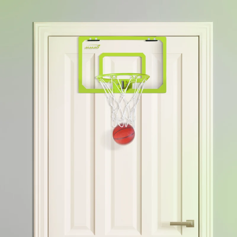 Basketballkorb Set mit 3 Bällen 58x40 cm Grün aus Nylon und Kunststoff