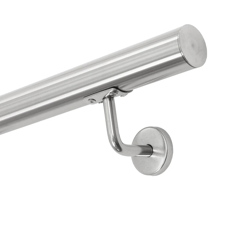 Edelstahl V2A Handlauf 50x4,2 cm Silber inkl. Wandhalterung