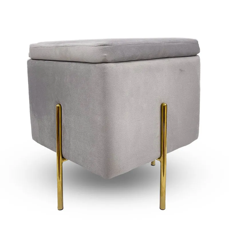 Pouf Contenitore in Velluto con Gambe Oro Il Gruppone