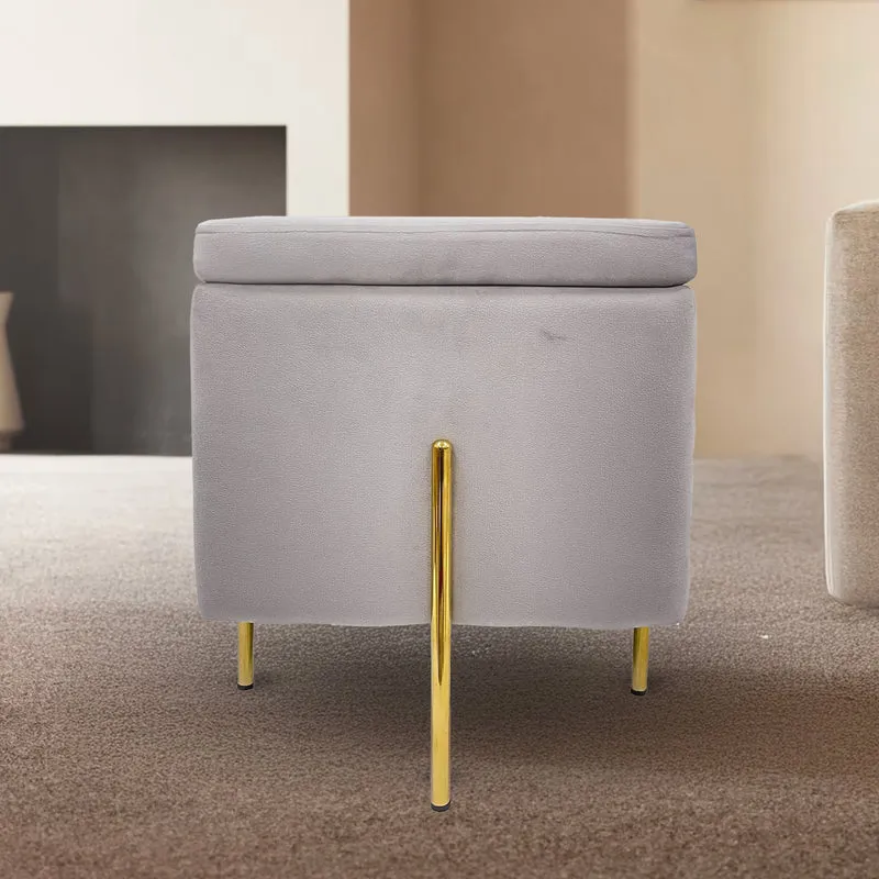 Pouf Contenitore in Velluto con Gambe Oro Il Gruppone
