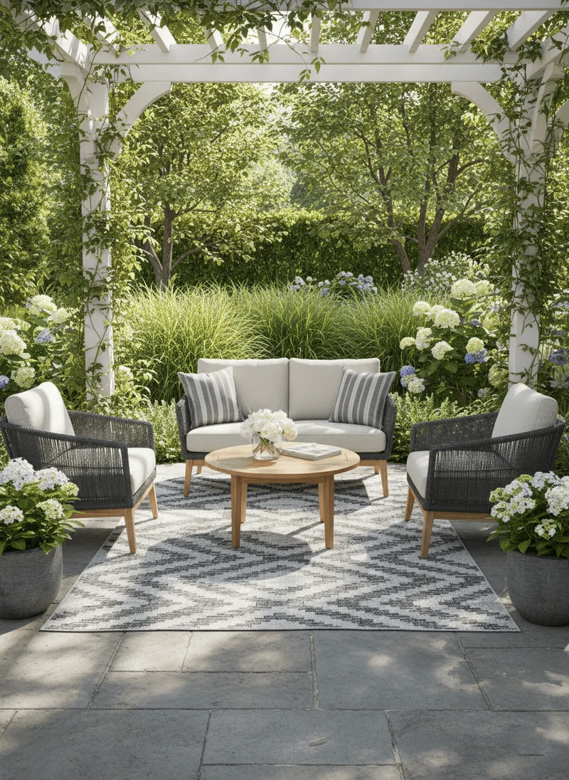 Tappeto Outdoor Flatweave Grigio