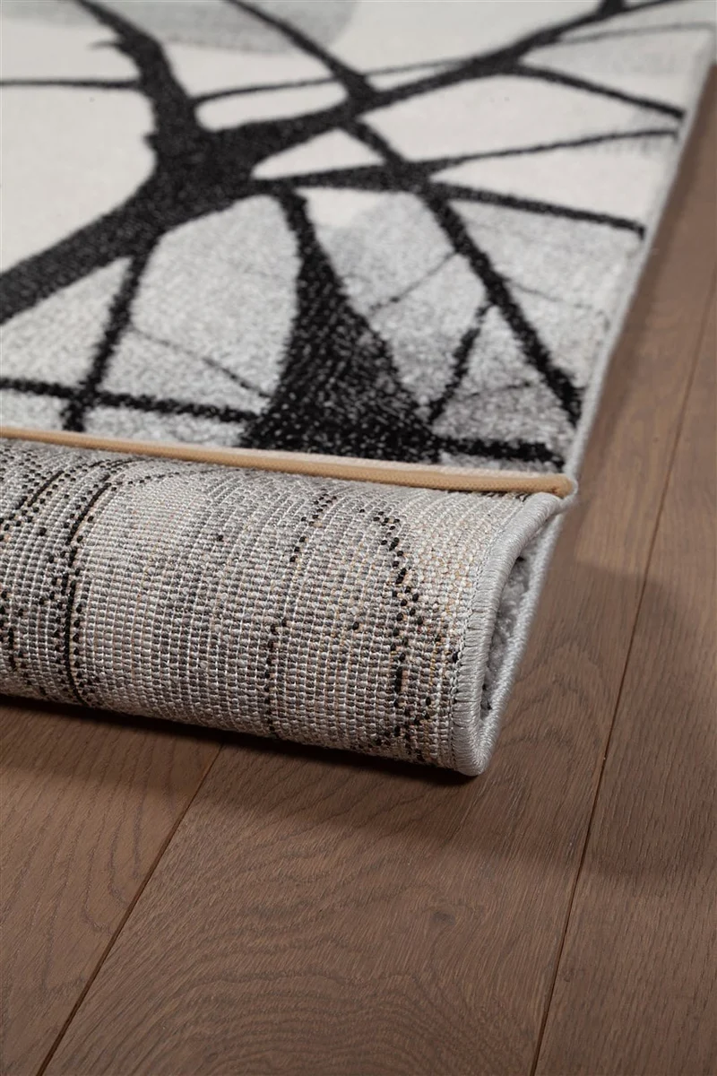Tappeto Moderno Leaves Grigio