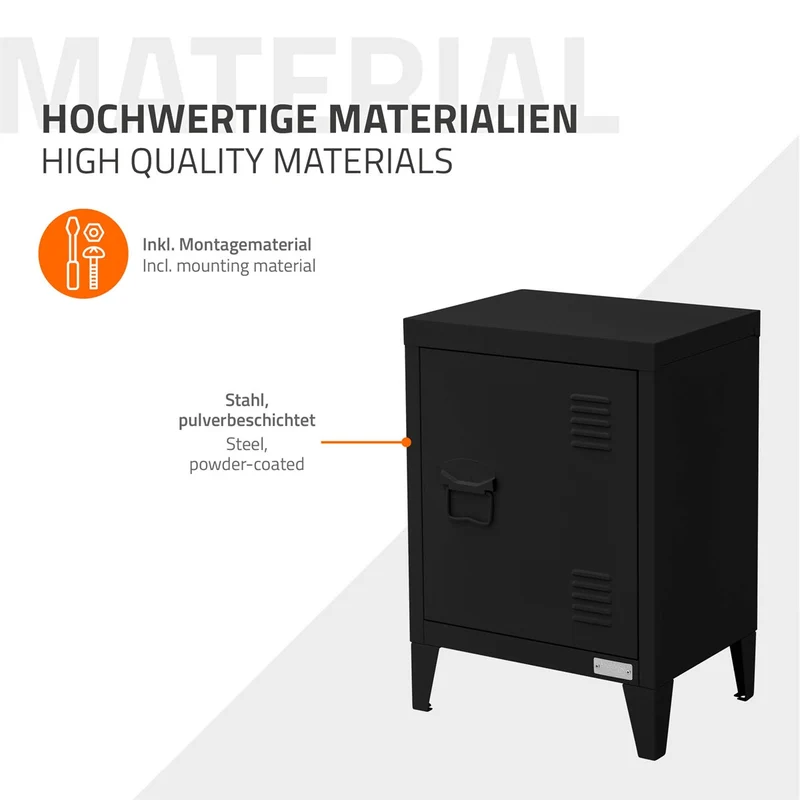 ML-Design | Aktenschrank Industrial 40x30x57,5 cm aus Stahl , Büroschrank mit 4 Beinen und Einzeltür