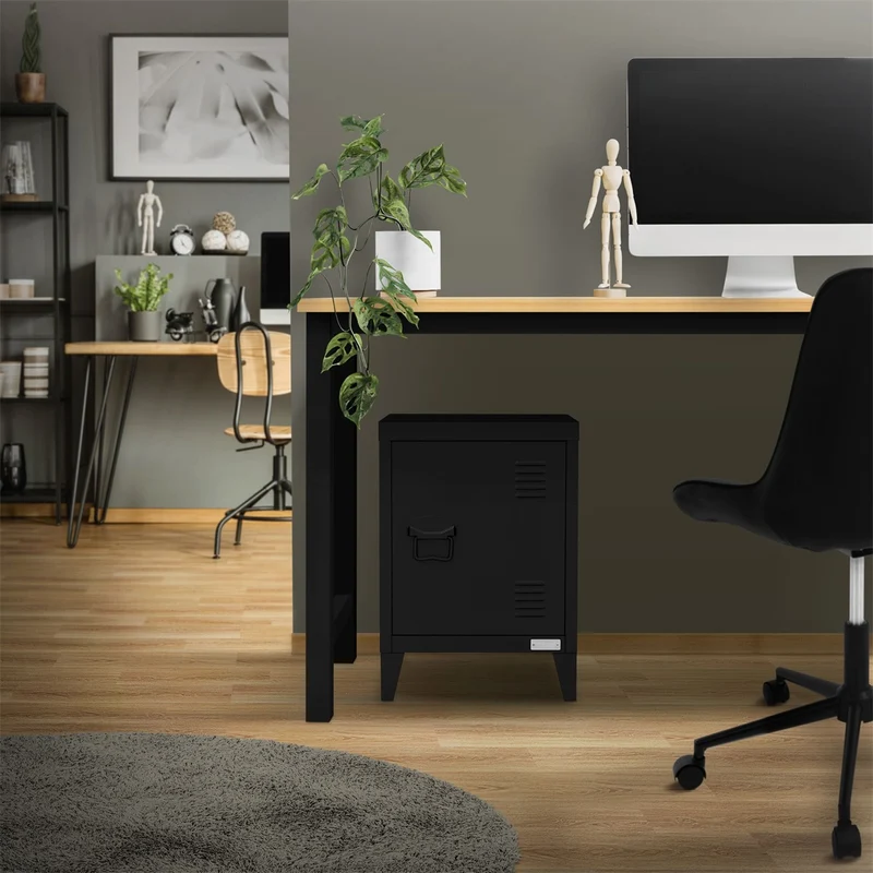 ML-Design | Aktenschrank Industrial 40x30x57,5 cm aus Stahl , Büroschrank mit 4 Beinen und Einzeltür