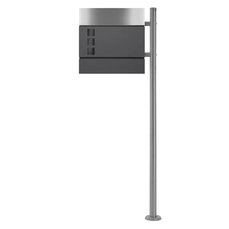 ML-DESIGN | Standbriefkasten freistehend in verschiedenen Designs 120 cm hoch Edelstahl Standfuß in Silber