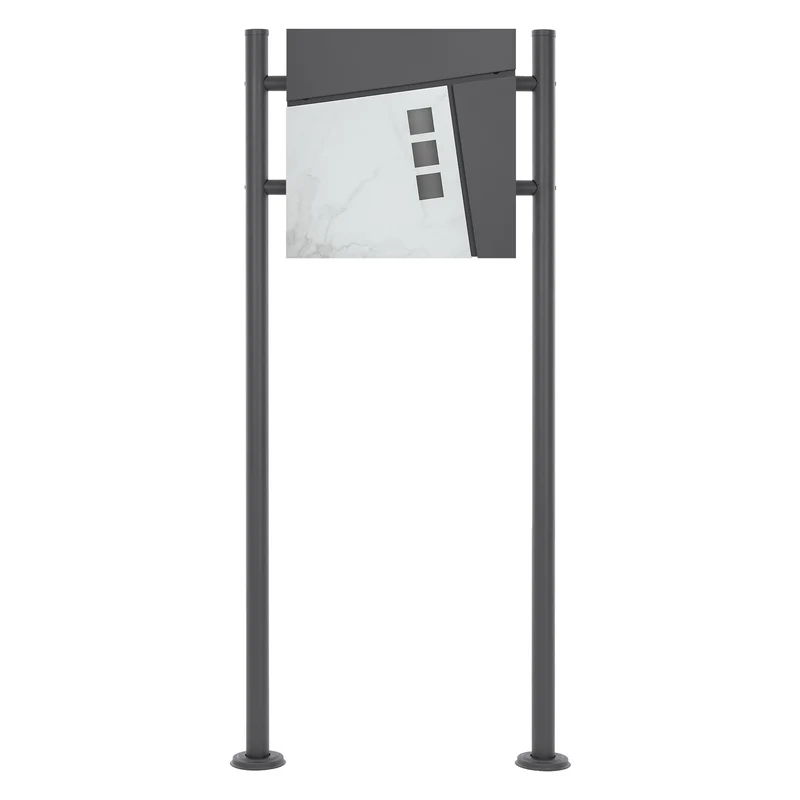 ML-DESIGN | Standbriefkasten freistehend in verschiedenen Designs 120 cm hoch Edelstahl Doppelter Standfuß in Anthrazit
