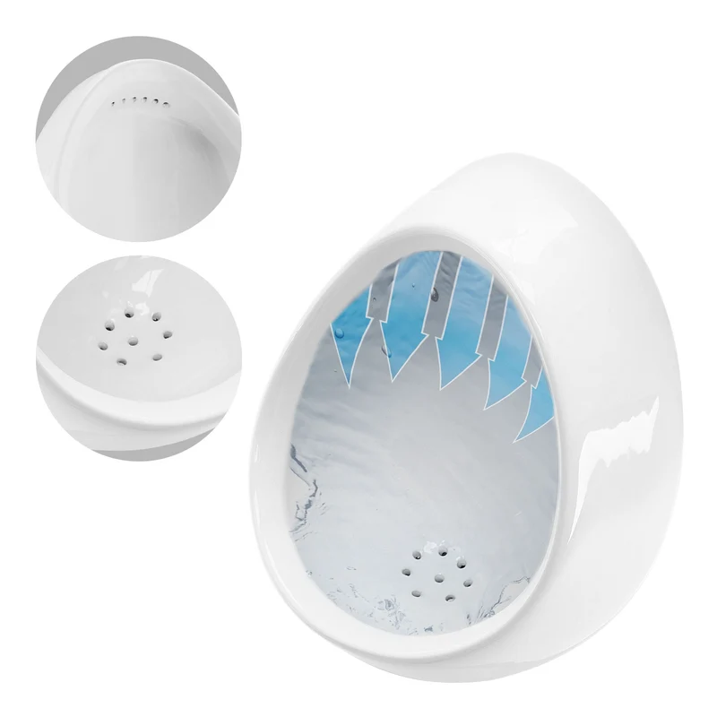 Urinal Pissoir aus Keramik mit Zulauf von Hinten inkl. Absaug Siphon Luxebath