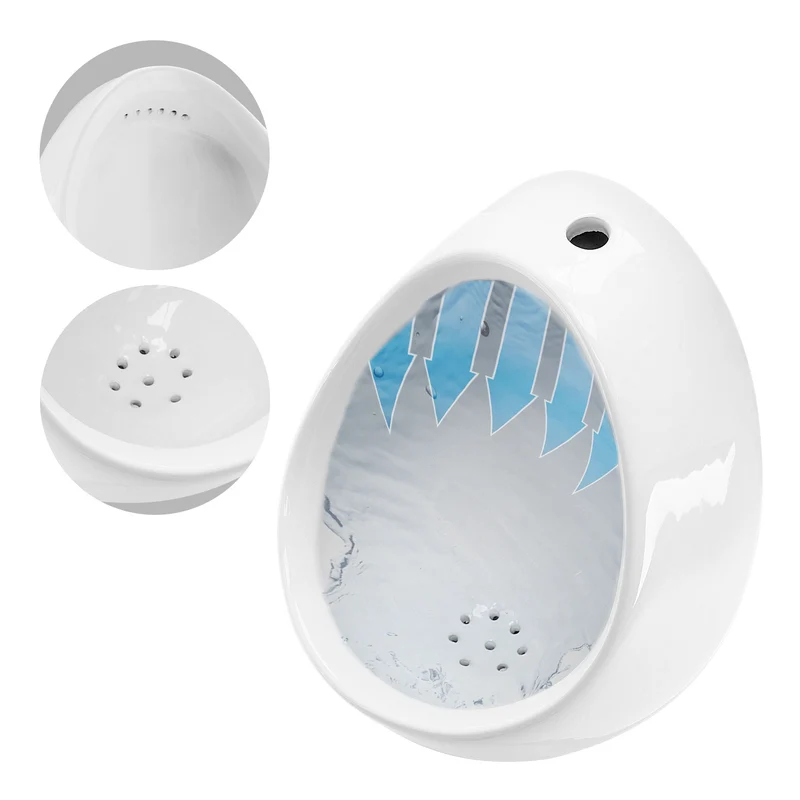 Urinal Pissoir aus Keramik mit Zulauf von Hinten inkl. Absaug Siphon Luxebath