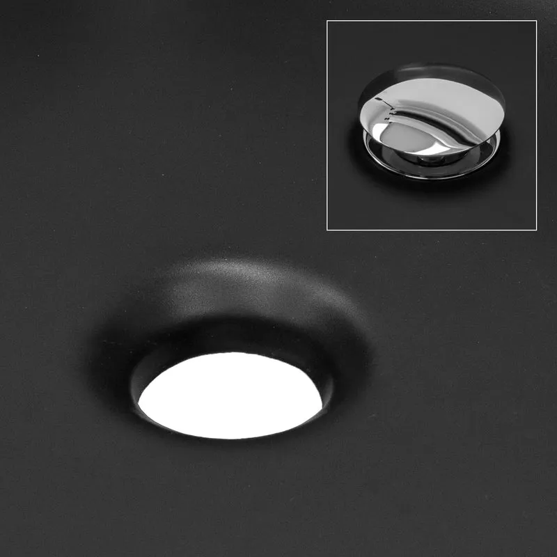 Waschbecken Oval ohne Überlauf 61x39,5x12,5 cm Schwarz aus Keramik ML-Design