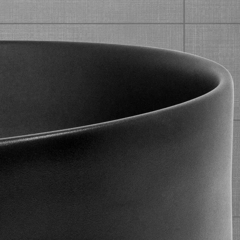 Waschbecken Oval ohne Überlauf 61x39,5x12,5 cm Schwarz aus Keramik ML-Design