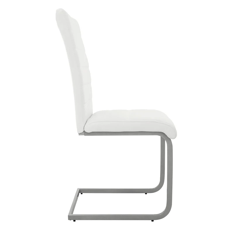 Esszimmerstuhl Freischwinger 2er Set mit Rückenlehne Weiß Kunsterlederbezug ML-Design