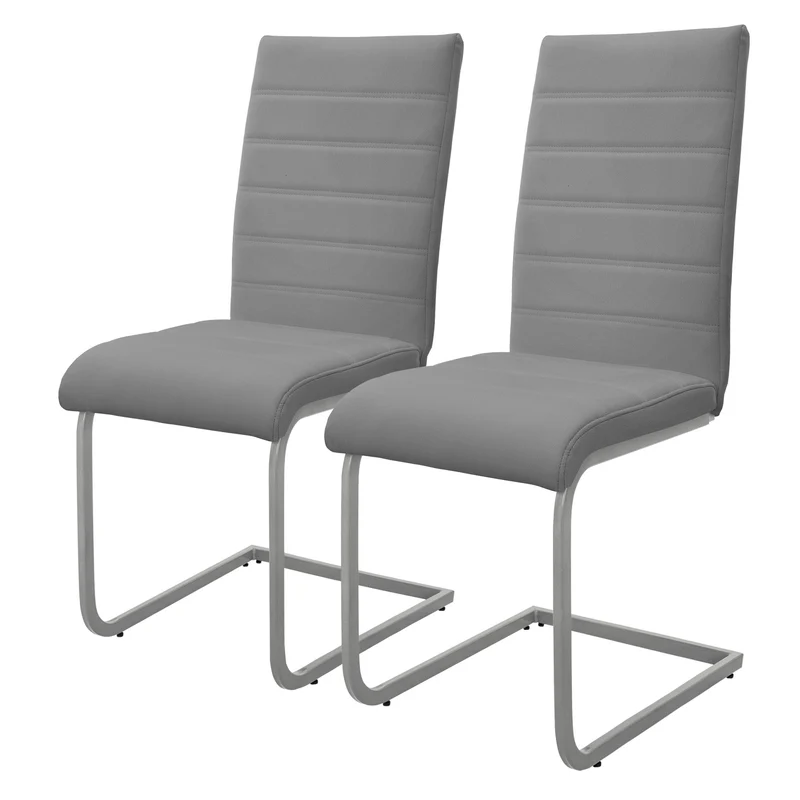 Esszimmerstuhl Freischwinger 2er Set mit Rückenlehne Kunsterlederbezug ML-Design