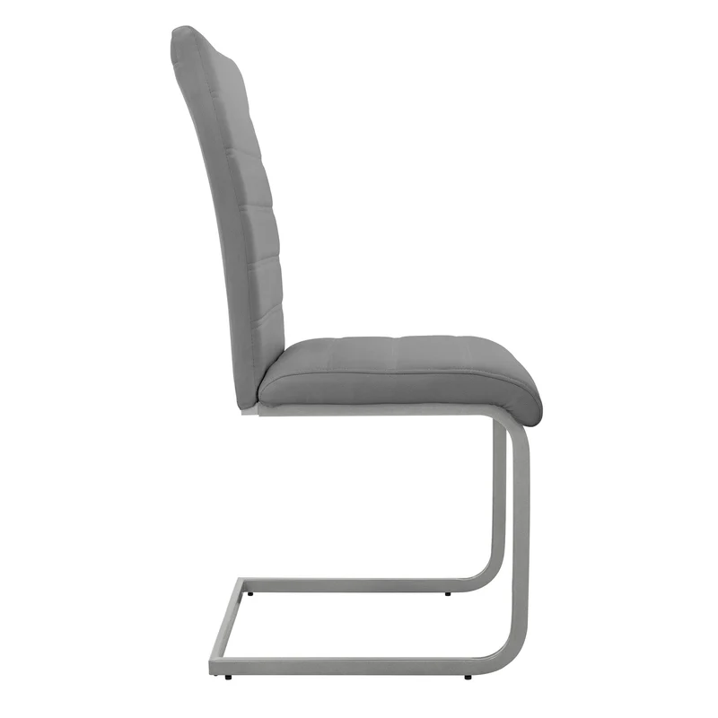 Esszimmerstuhl Freischwinger 2er Set mit Rückenlehne Grau Kunsterlederbezug ML-Design