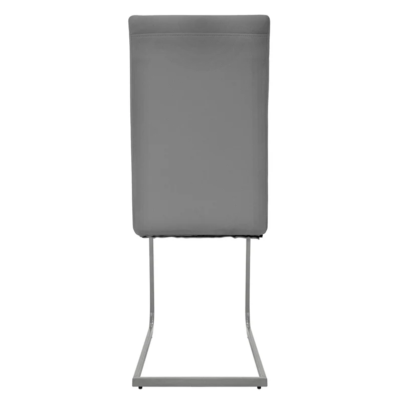 Esszimmerstuhl Freischwinger 2er Set mit Rückenlehne Grau Kunsterlederbezug ML-Design