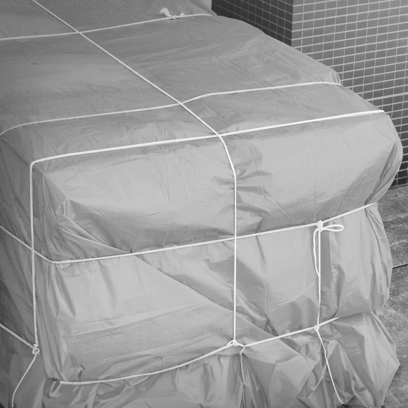 Abdeckplane mit Ösen 2x3 m 650 g/m² mit 10 Spanngummis Grau aus PVC