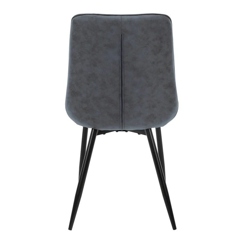 Esszimmerstuhl 2er Set Quadrat Steppung Anthrazit Kunstlederbezug mit Metallbeinen inkl. Montagematerial ML-Design