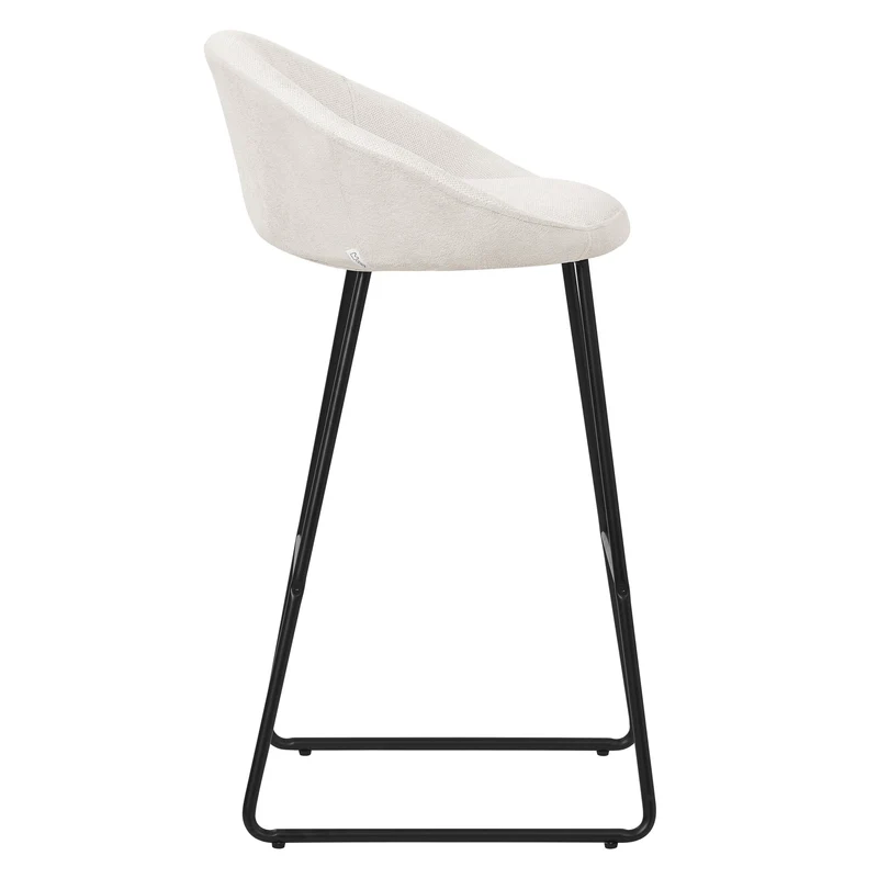 Barhocker 2er Set Beige 56x94x50 cm mit Rückenlehne und Fußstütze bis 120 kg ML-Design