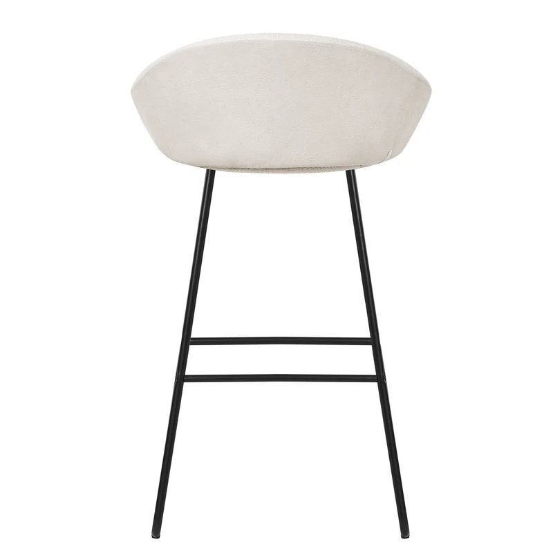 Barhocker 4er Set Beige 56x94x50 cm mit Rückenlehne und Fußstütze bis 120 kg ML-Design
