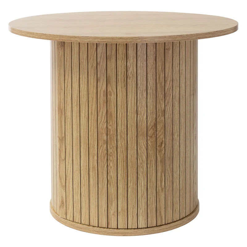 Couchtisch rund Ø60 x 50 cm, Holz-Optik, Braun, Wohnzimmertisch ML-Design