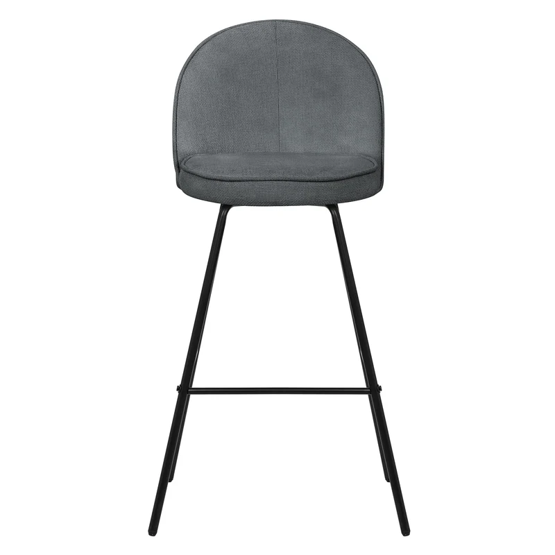 Barhocker 2er Set Anthrazit 52x102x50 cm mit Rückenlehne und Fußstütze bis 120 kg ML-Design