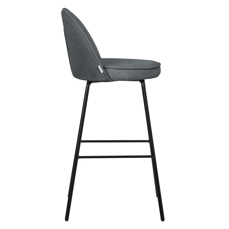 Barhocker 2er Set Anthrazit 52x102x50 cm mit Rückenlehne und Fußstütze bis 120 kg ML-Design