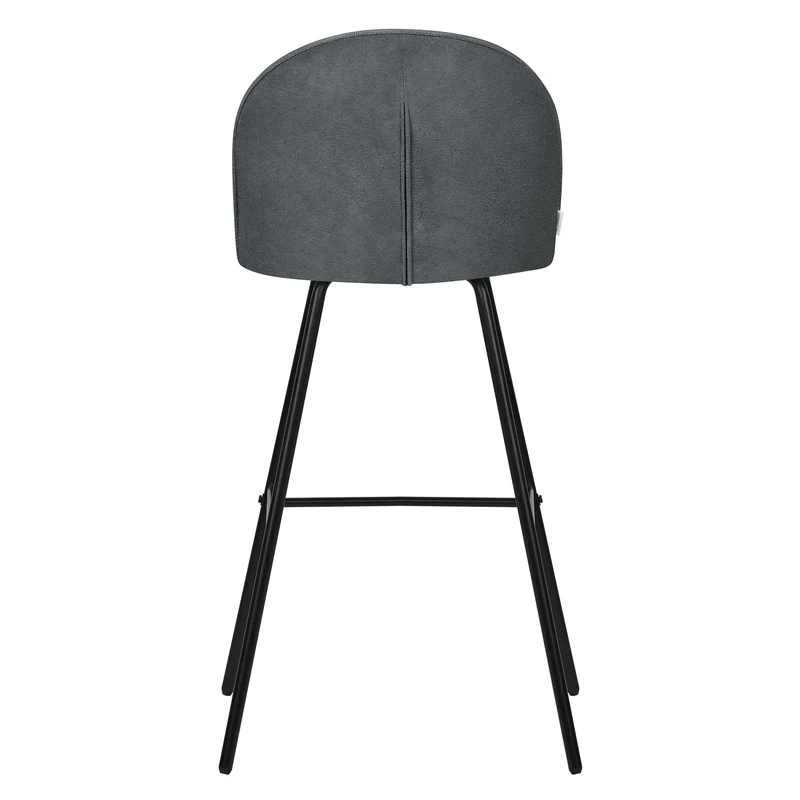 Barhocker 2er Set Anthrazit 52x102x50 cm mit Rückenlehne und Fußstütze bis 120 kg ML-Design