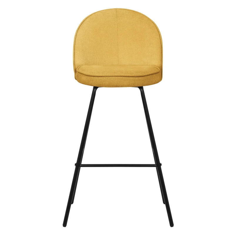 Barhocker 4er Set Senf 52x102x50 cm mit Rückenlehne und Fußstütze bis 120 kg ML-Design