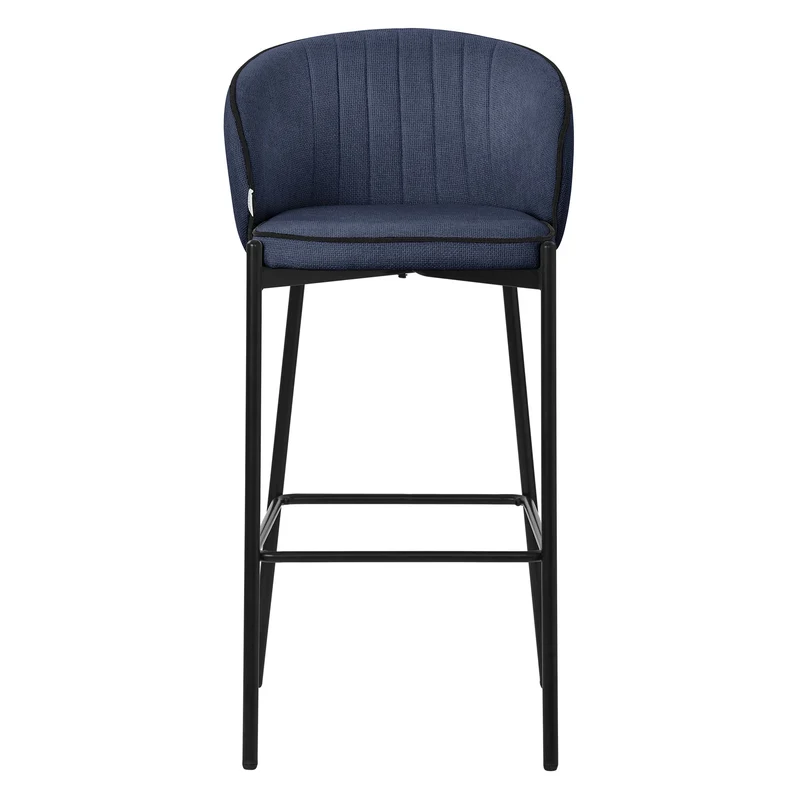 Barhocker 2er Set Dunkelblau 50x101x54 cm mit Rückenlehne und Fußstütze bis 120 kg ML-Design