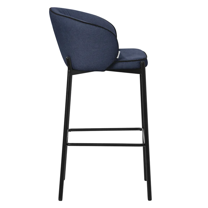Barhocker 2er Set Dunkelblau 50x101x54 cm mit Rückenlehne und Fußstütze bis 120 kg ML-Design