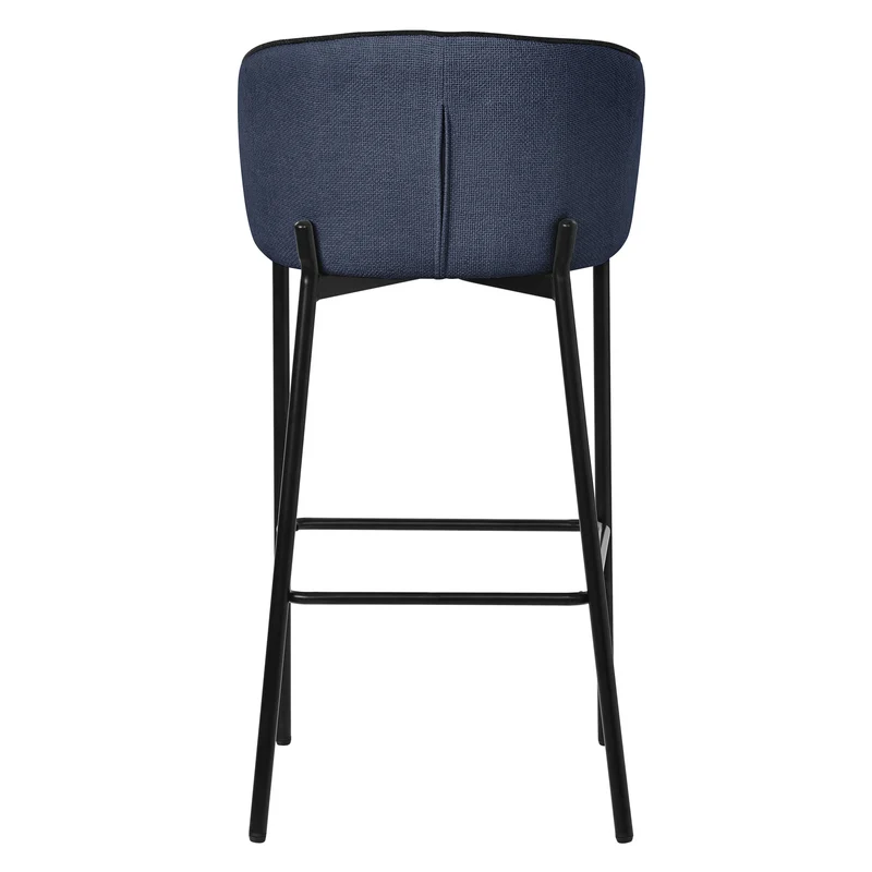 Barhocker 2er Set Dunkelblau 50x101x54 cm mit Rückenlehne und Fußstütze bis 120 kg ML-Design